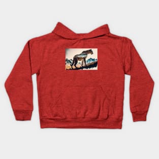 Double exposure Snow leopard Kids Hoodie